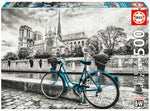 500 pieces puzzle - B&W Bike near Notre Dame