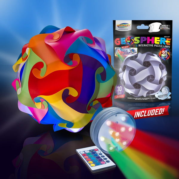 16" Geosphere LED Interactive Puzzle Lamps (with Remote)