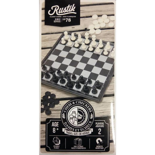 Rustik Magnetic Chess & Checkers