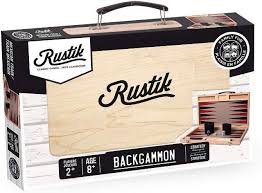 Rustik Backgammon in Wooden Suitcase