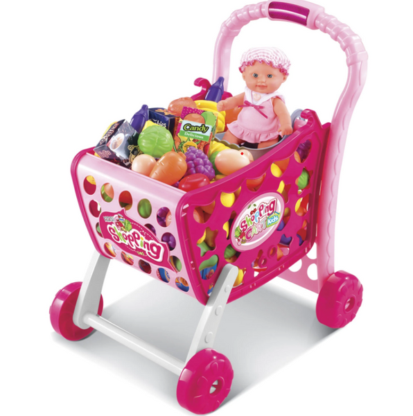 Little Moppet Pink Shopping Cart with Food!